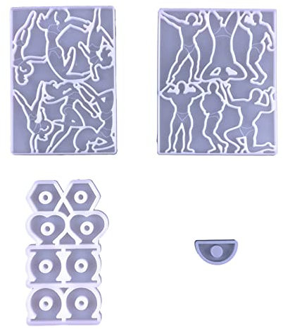 Lot de 4 moules en résine époxy pour décoration de paille