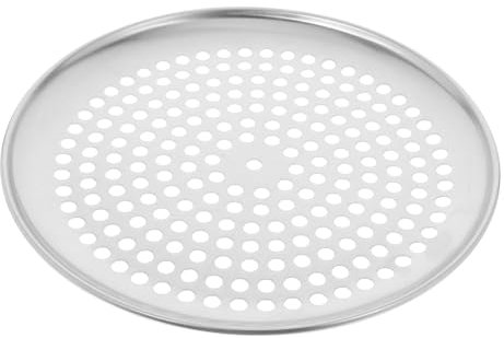 CLISPEED Bandeja para Pizza Perforada De 10 Pulgadas, Bandeja para Hornear Doméstica Multifunción Acero Resistente, Accesorio para Horno Adecuado para Pizza y Pasteles