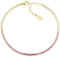 Amen Bracciale Unisex Collezione Tennis. Gioiello Realizzato in Argento 925 di Colore Oro e zirconi Multicolor Fucsia e Bianchi. Lunghezza: 16 + 3 cm. La referenza è BTDEGFU16