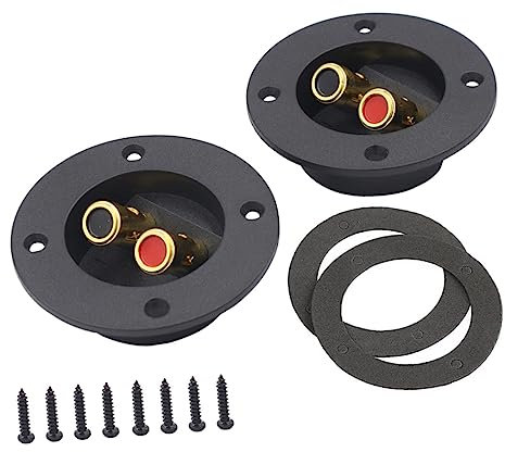 FUNNETOYU 2stücke Lautsprecher Anschlussbox Terminal Für Auto Vergoldete Wege Lautsprecherkabel Klemme Kompatibel Mit Subwoofer Und Heim-Audio-systemen