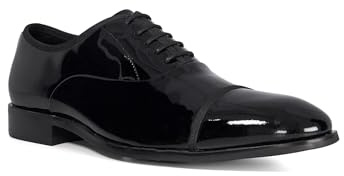 Dune London Mens Shuffle Patent Lace Up Oxford Shoes Size UK 10 Black