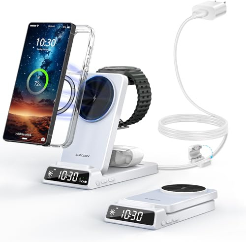 Kabelloses Ladegerät für Samsung, 3 in 1 Faltbares Ladegerät, Weiß | Mag Safe Ladestation für Samsung Galaxy Z Fold/Flip 7/S26 Ultra/S25 Ultra, Galaxy Watch Ultra/8/7/6, Galaxy Buds 4/3 Pro