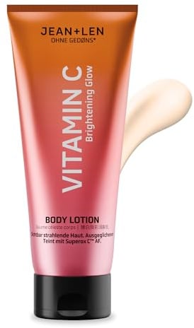 Jean & Len Body Lotion Vitamin C, mit Superox C™ AF aus Kakadu-Pflaume & Vitamin E, sorgt für strahlende Haut & einen ebenmäßigeren Teint, Körperpflege ohne Parabene & Silikone, vegan, 200 ml