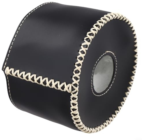 babominimer Schutzhülle für Gasflaschen aus Kunstleder mit Retro-Design für Outdoor-Camping und Grillen, Schwarz/Braun/Beige (kurz schwarz, 230 ml)