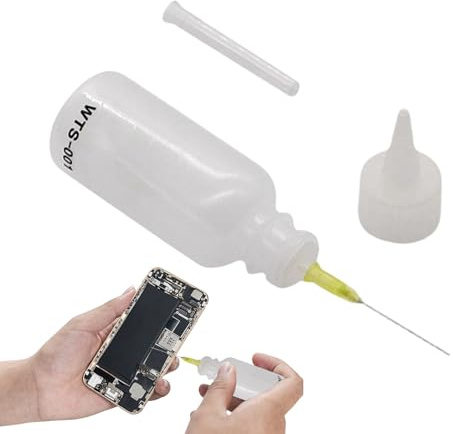 Nadelspitzen-Applikatorflasche – 50 Ml Präzisionsflüssigkeitsspender, Leerer Lösungsmittelbehälter | Ölflasche Mit Feiner Nadel, Auslaufsicheres Quetschwerkzeug Für Kleber, Kolophonium, Alkohol, Wasse
