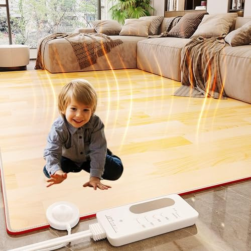 Elektrisch beheizter Teppich, beheizter Flächenvorleger, Fußbodenheizung, beheizte Fußmatten, Fußwärmer unter dem Schreibtisch, elektrisches Infrarot-Heizkissen(50x100cm)