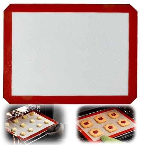 Tappetino da forno in silicone 40x30 cm - carta da forno biologica senza PFAS e BPA, stagnola da forno riutilizzabile a lunga durata in silicone platino, antiaderente, adatto alla lavastoviglie