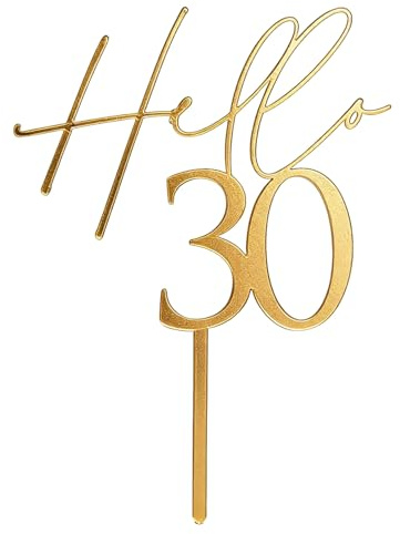 Cake Topper Geburtstag,Tortendeko 30th Geburtstag Mann Frau,30.Kuchen Toppers Deko,Gold Zahlen Party Kuchendeko,Goldene Acrylic Mirror Jahrestag Tortenaufsatz,für Jubiläum 30 Jahre Wedding Geburtstags