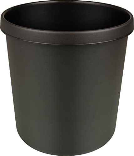 helit H6107695 - Sicherheitspapierkorb „the firefighter“ mit Aluminium Einsatz, 18 Liter, schwarz, schwer entflammbar, 1 Stück | Schwer entflammbarer Papierkorb mit Aluminium-Einsatz, Mülleimer schwarz