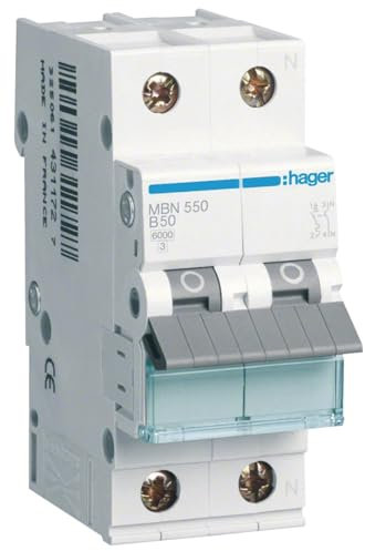 Hager MBN550 MBN550 Disjoncteur 2 pôles 50 A 230 V