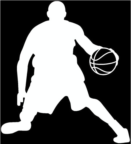 Samunshi® Wandtattoo Basketball Spieler Wandsticker 50 x 55cm weiß