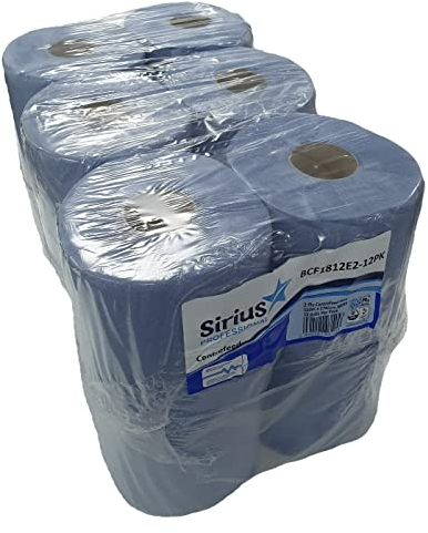 12 x Centre Feed Rolls Blue Tissue Paper Roll (2 Ply)
