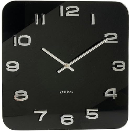 Karlsson Wanduhr Vintage Glas schwarz