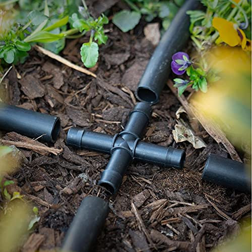 HydroSure Pack of 25 x Barbed Cross Connector - 13mm - Black