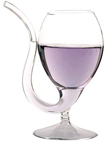 LOHOME¬ Creative Vampire Filter Red Wine Glass, Clear Juice Cup, Goblet With Drinking Tube Straw High Gorosilicate Glass Wine Decanter (300ml/10oz) (1)