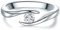 Tresor 1934 Damen-Solitärring Sterling Silber Zirkonia weiß im Brillantschliff - Spannring gedreht Verlobungsring Antragsring Trauring: Ring Gr. 60 (19.1)