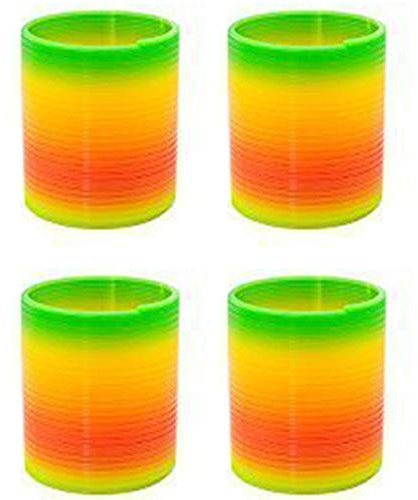 Amasawa 4 Stück Regenbogenspirale Springs Magic Rainbow Puzzle Lernspielzeug für Party Tasche Füllstoffe Spielzeug, KunststoffRainbow Kreis Spielzeug (Zufällige Farbe)