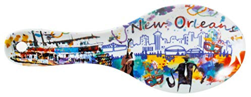 Artisan Owl New Orleans Iconic Images Watercolor Ceramic Spoon Rest