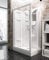 Schulte cabine de douche complète en kit 120 x 80 x 210 cm (bac de douche inclus), profilé blanc, porte coulissante, verre de sécurité, cabine intégrale