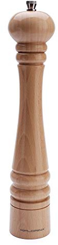 Florina Holz Pfeffer- & Salzmühle, 32cm, Beige, Edelstahlmahlwerk, Manuell, Mühle