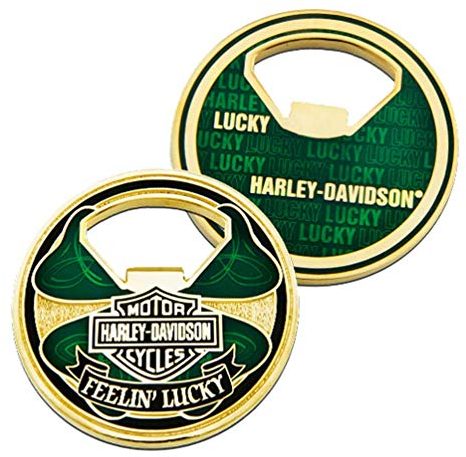 Harley-Davidson B&S Lucky Shamrock Metal Challenge Abridor de botellas, 2 pulgadas