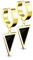 Treuheld® Creolen Ohrringe mit schwarzem Dreieck-Anhänger | 2 Farben [02.] - gold