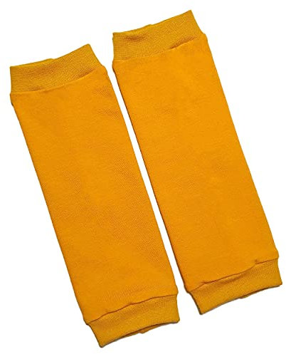 la.nunu Stulpen - Einfarbig Senfgelb 0-23 Monate - Kinderstulpen aus Baumwolle - Handarbeit - Jungen Mädchen Unifarben Baby Kinder Beinstulpen Babystulpen