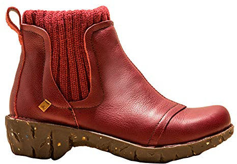 El Naturalista Damen Ankle Boots Yggdrasil, Frauen Stiefeletten,lose Einlage,Freizeit,leger,Casual,flach,Women's,Woman,Lady,Rot (Cereza),37 EU / 4 UK