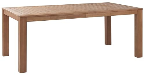 Beliani Gartentisch Braun Eukalyptus für 6 Personen Rechteckiger | Holz, Rechteckig, Geölt, Belastbarkeit 80 kg, Für den Außenbereich, 105 x 190 x 76 cm, Feuchtigkeitsbeständig