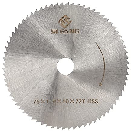 SI FANG HSS Circular Saw Blade 75mm x 72T x 10mm Arbor Steel Chop Saw Cutting Disc for Wood Metal Plastic PVC Tile Composite Materials, Fit 3 inch Mini Angle Grinder Air Cut Off Tool, 20500RPM