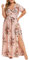 WWricotta Robe Ete Femme Longue Boheme Style - Grande Taille Robe De pour Femme Ronde Robe Basique Femme Tunique Femme Robe A-Line EvaséE pour Printemps Eté 31-rose 4XL