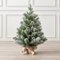Christow Artificial Mini Christmas Tree with Snow, 2ft / 60cm Flocked Miniature Tabletop Spruce, Small Indoor Home Desk Table Xmas Decoration, Natural Looking PVC & PE Needles, Hessian Wrapped Base