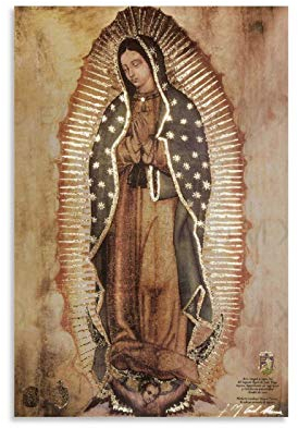 HAPPOW Gesegnete Jungfrau Maria Unsere Frau von Guadalupe generiertes religiöses Symbol Poster Dekorative Malerei Leinwand Wandposter und Kunstbild Druck Moderne Familie Schlafzimmer Dekor Poster