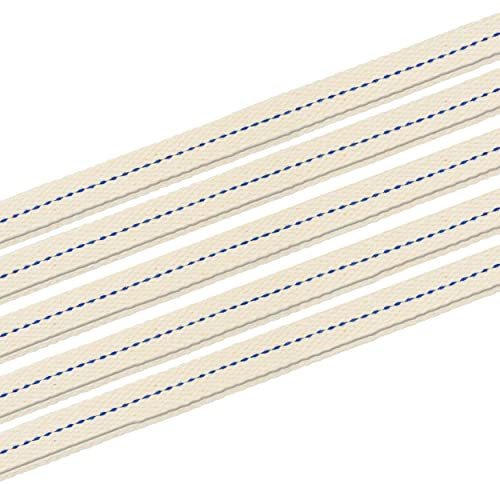 NKlaus Lampendocht 10mm flach aus Baumwolle für Öllampe 12cm, 1 Stück | 100% natürliche Baumwolle; Litzendocht für Ölbrenner; gereinigtes Petroleum