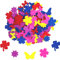 Jtnohx 50 Stück assorted Blume Schmetterling Kleeblatt Aufkleber, Selbstklebende Mischformen, Filz Gemischte Aufkleber für Basteln Scrapbooking Zubehör Schule