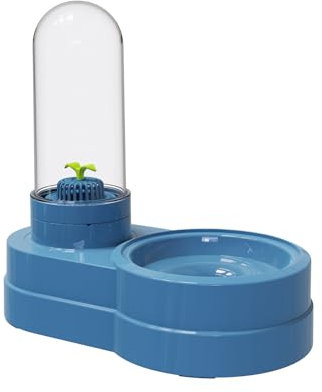 Pet Water Dispenser Station, 580ml Pet Water Feeder Automatic Water Drinking Fountain Bottle with Filter for Small Dog Puppy Cat Rabbit Small Animal (Blue)