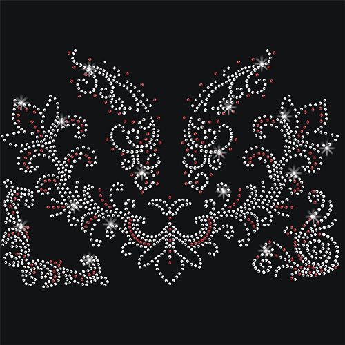 nbeads Blumenmuster Strass Aufbügeln Hotfix, Heat Transfer Decal Bling Strass Aufkleber Heat Transfer Patch Kleidung Reparatur Applique für T-Shirt Kleidung Hose Taschen