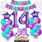 Deko 14. Geburtstag Mädchen, Luftballons 14 Geburtstag deko Mädchen lila, Geburtstagsdeko 14 Jahre Mädchen Dekoration, Ballon 14. Geburtstag Mädchen lila Tortendeko 14. Geburtstag deko Mädchen