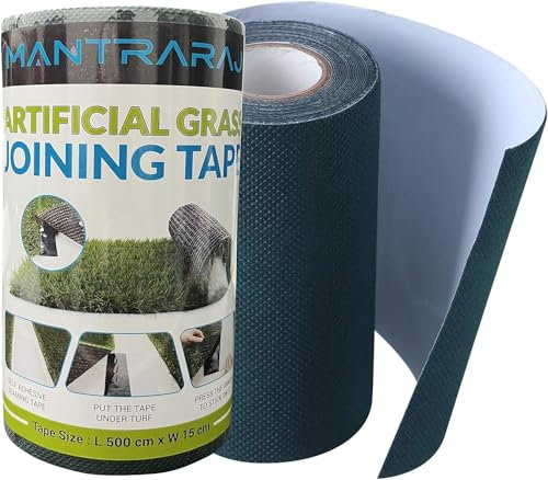 VIVAAS Artificial Grass Joint Seaming Tape 5 Metre Roll 15cm Wide Self Adhesive Joining Turf Tape Connecting Synthetic Lawn Carpet for Garden Outdoor