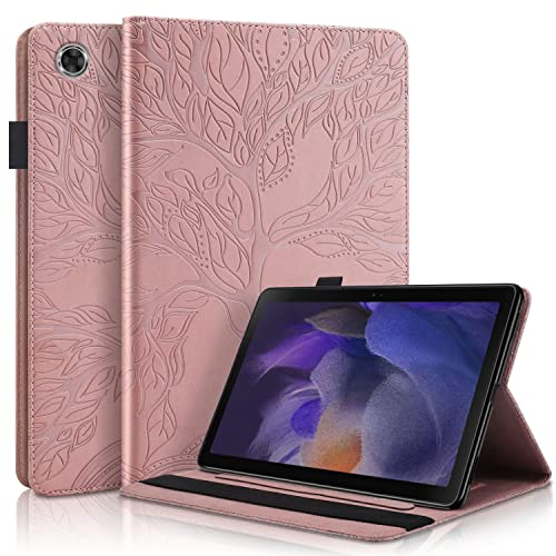 Vkooer Custodia per Samsung Galaxy Tab A9 8.7'' SM-X110/ X115 Cover Custodia Protettiva Pelle PU Flip Tasca Case con Funzione Supporto per Samsung Galaxy Tab A9 2023, oro rosa