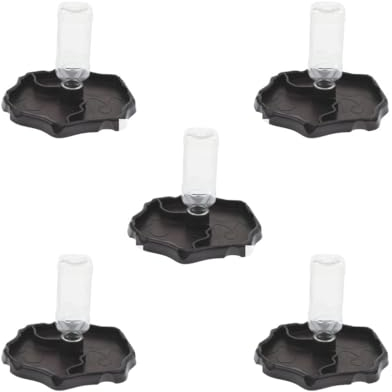 Paowsietiviity Lot de 5 gamelles automatiques en résine pour tortue et gecko Marron foncé