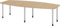 bümö Konferenztisch oval 280x130 cm großer Besprechungstisch in Eiche, Besprechungstisch mit Gestell in Silber, Meetingtisch für 10 Personen, XXL-Tisch für Besprechungsraum & Meeting