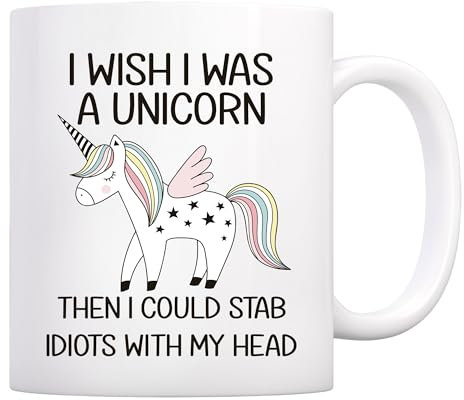 Tgiakisz I Wish I Was A Unicorn Coffee Mug, Gift For Unicorn Lover, Friend Gift