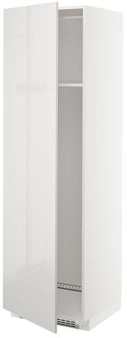 METOD alta cabina f frigorifero o congelatore w porta, 60x60x200 cm, bianco/Ringhult grigio chiaro