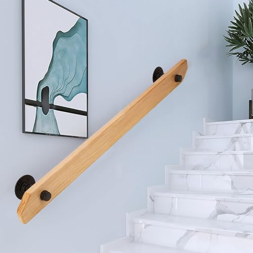 Massivholz-Handläufe für Innentreppen 1–15 Fuß, Geländer-Handhabung, Wandmontage, Treppen-Handlauf, rutschfester Treppen-Handlauf für Hausgarten-Korridor, Loft-Terrassendiele, Kindergarten-Geländer (