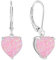 JO WISDOM Damen Hängende Ohrringe Herz Silber 925 mit 3A Zirkonia Kristall Rosa Feuer opal,Schmuck für Frauen