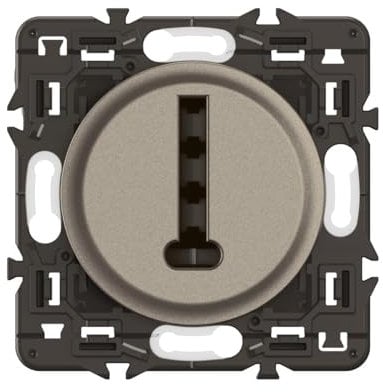 LEGRAND - Prise Téléphone Céliane 8 Contacts T - Titanium - A compléter d'une plaque Céliane