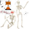 JEDWKFA 2 Stück Halloween Skelett, 40 cm Halloween Dekoration Skelett, Bewegliche Gelenke, Glühen, Mit Gruseligen Geräuschen, Halloween Deko für Halloween Party Garten Outdoor Dekoration