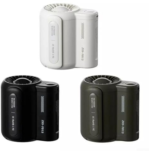 Portable Mini WaistFan, 3 Speeds, Rechargeable Clip Belt Fan, Great for Outdoor Traveling (Black)