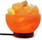 Himalayan Salt Chunks Fire USB Bowl Lamp Natural IONES Night Lamp Natural Ionizing Healing Pink Rock Salt Wood Base Himalayan Pakistan